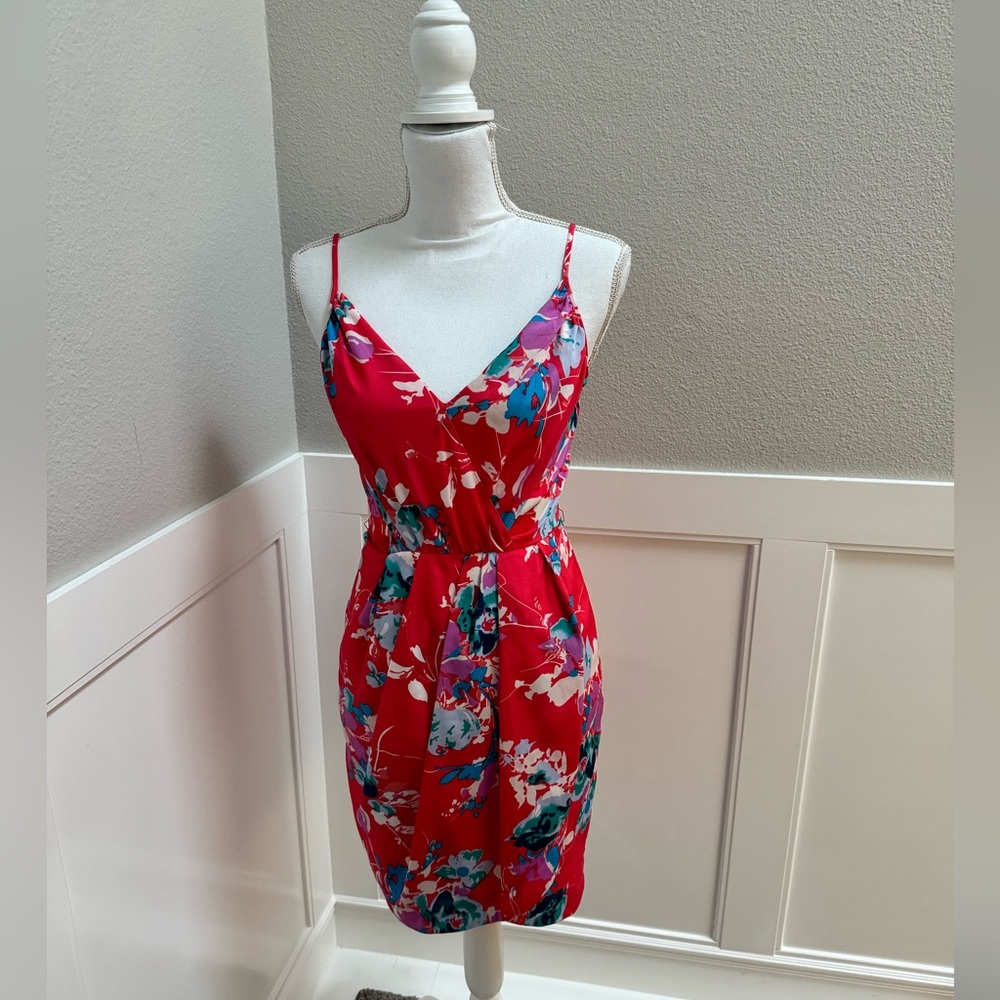 Yumi Kim Floral Faux Wrap Cocktail Dress. Size XS
